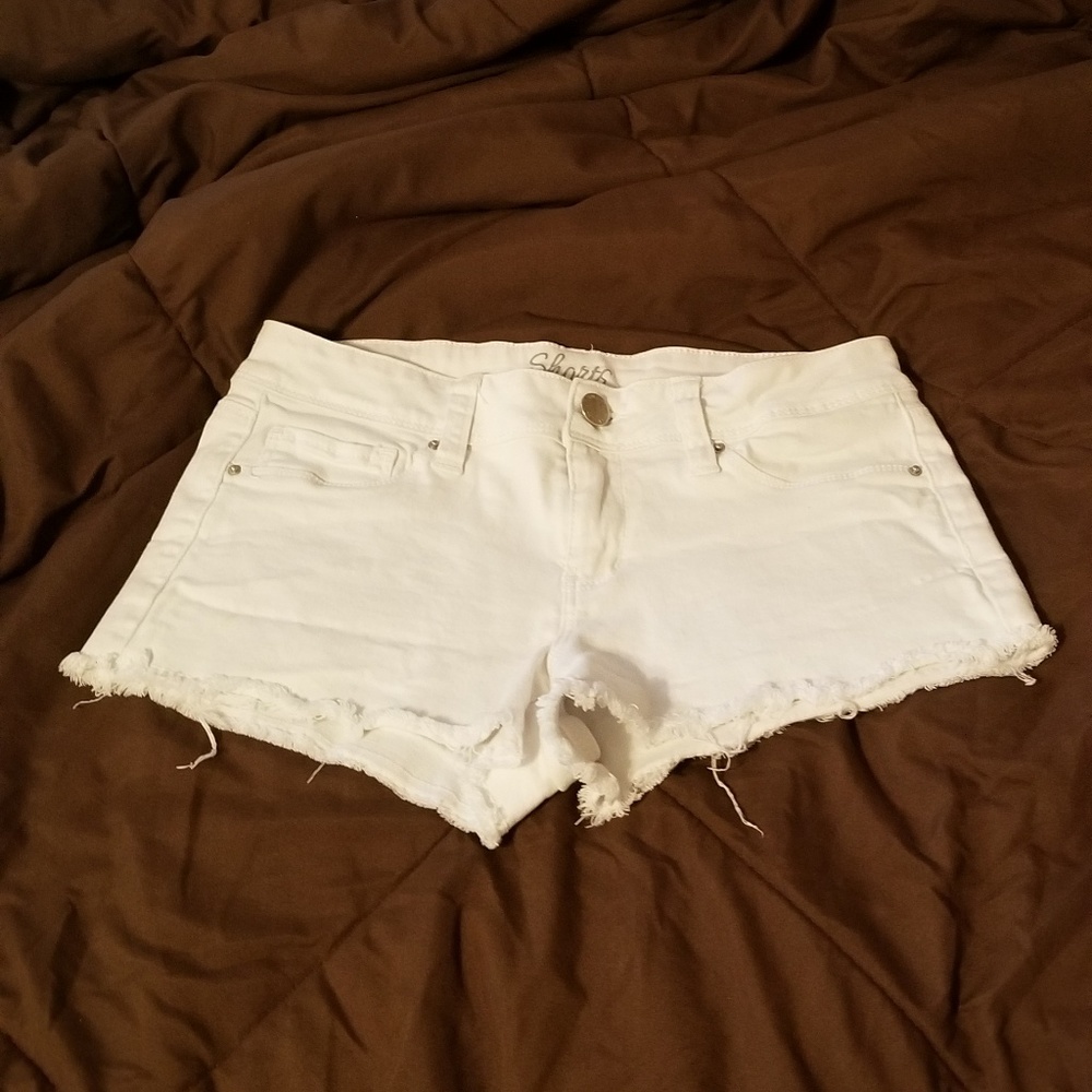 White Denim Short Shorts
